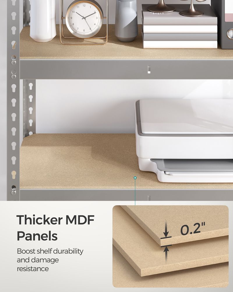 5-Tier Storage Shelves Set of 2 – Adjustable Shelving – Heavy-Duty Metal Rack