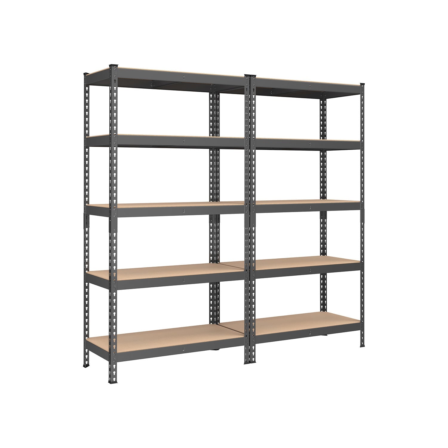 5-Tier Storage Shelves Set of 2 – Adjustable Shelving – Heavy-Duty Metal Rack