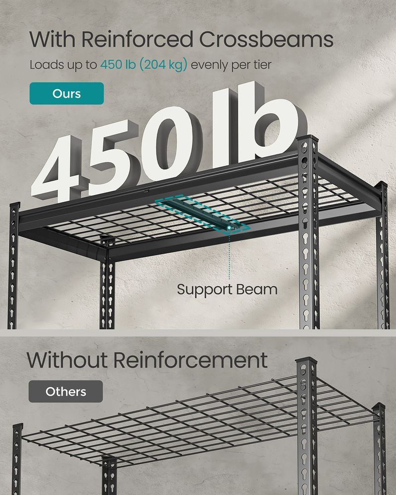 Storage Shelves - 5 Tier Adjustable - Heavy Duty Steel