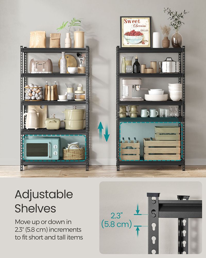 5-Tier Storage Shelves – Heavy-Duty Metal Rack – 2,250 lb Capacity