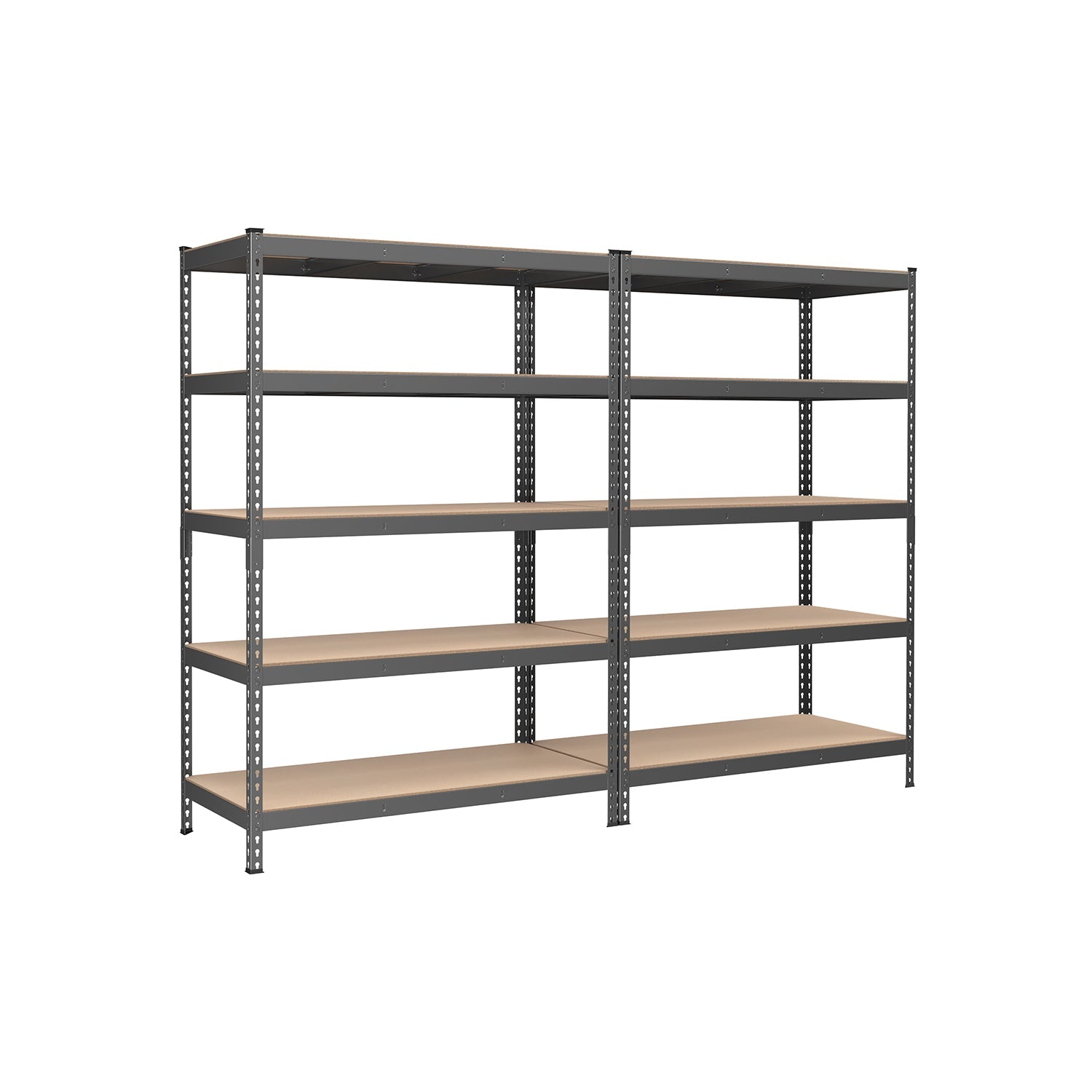 5-Tier Storage Shelves Set of 2 – Adjustable Shelving – Heavy-Duty Metal Rack