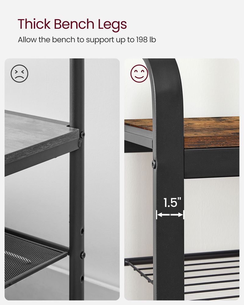 Coat Rack With Shoe Bench - Entryway Storage Organizer