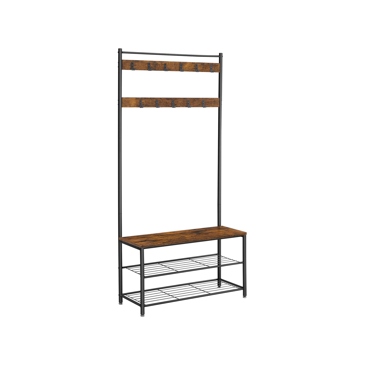 Hall Tree With Shoe Storage Bench – 3-in-1 Coat Rack – Entryway Organizer