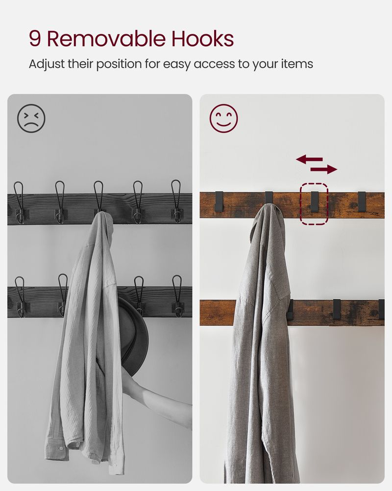 Coat Rack With Shoe Bench - Entryway Storage Organizer