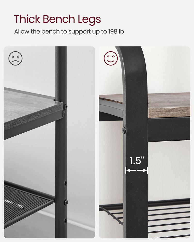 Coat Rack With Shoe Bench - Entryway Storage Organizer