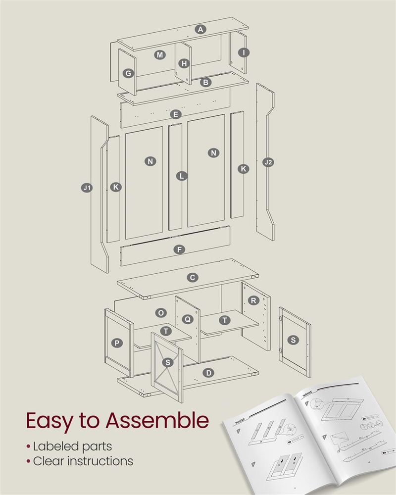 Entryway Hall Tree With Bench And Shoe Cabinet Storage Hooks