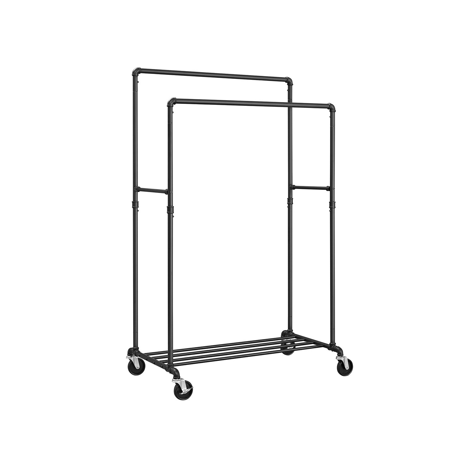 Clothing Rack - Double Rod - With Storage Shelf - Garment Organizer