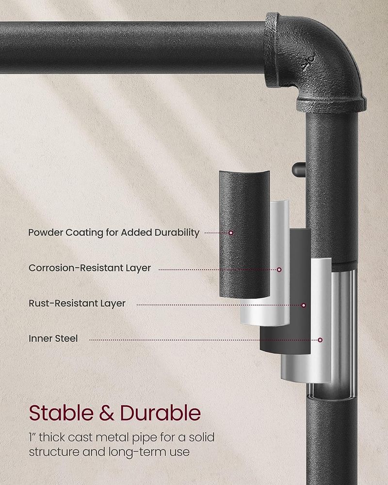 Clothing Rack - Heavy Duty Rolling - With Shelf Storage
