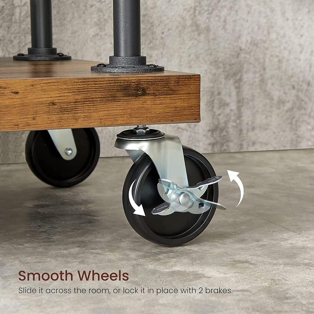 Clothes Rack - Rolling With Wheels - Shelves And Hanging Rail