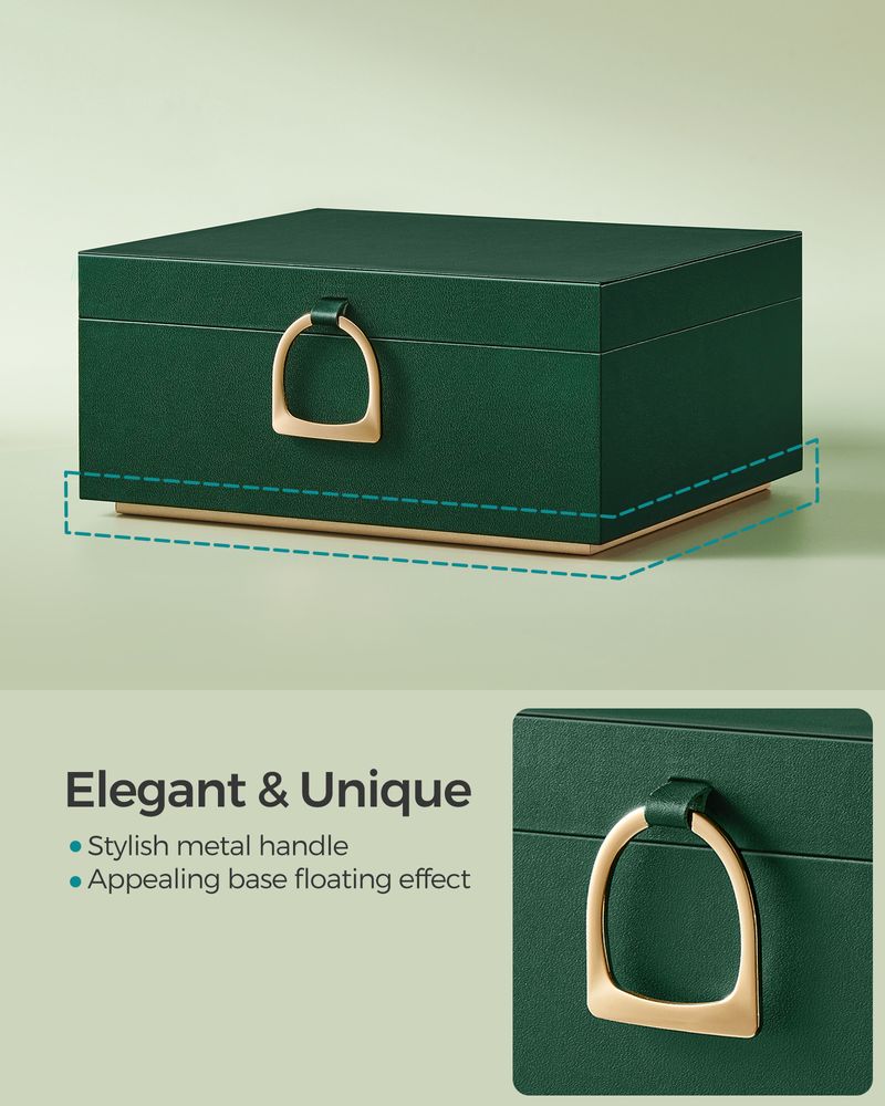 Jewelry Box Organizer - 2 Layer - With Handle And Removable Tray