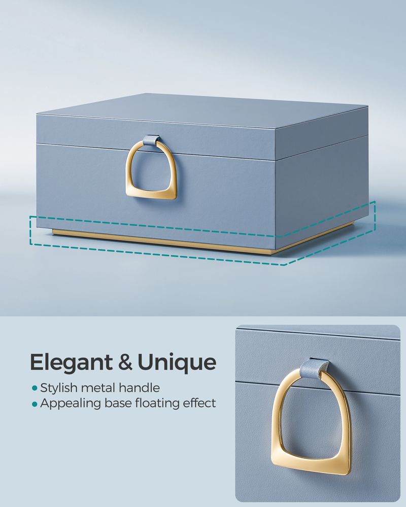 Jewelry Box Organizer - 2 Layer - With Handle And Removable Tray