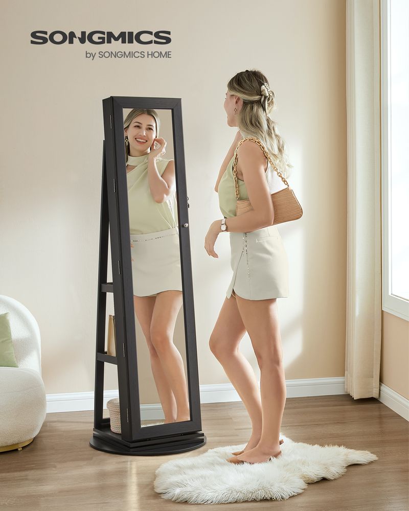 Jewelry Organizer Cabinet - Lockable - Full Length Mirror