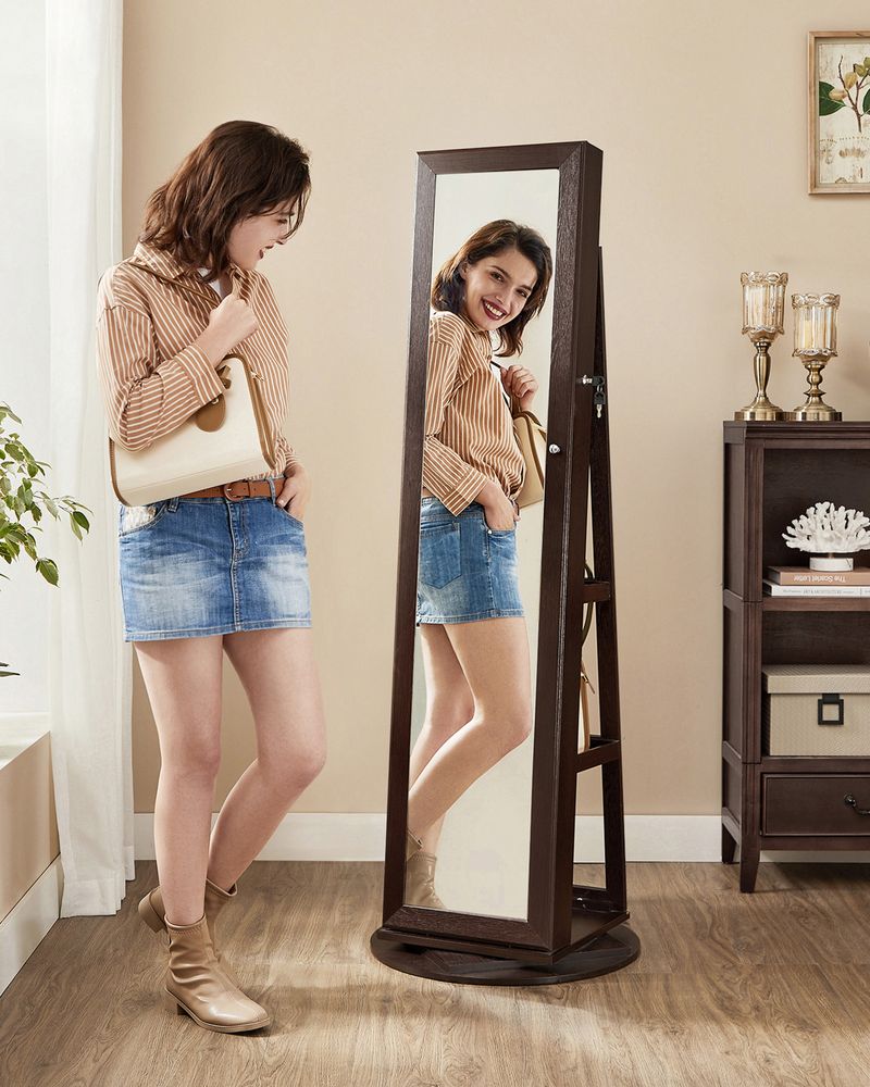 Jewelry Organizer Cabinet - Lockable - Full Length Mirror