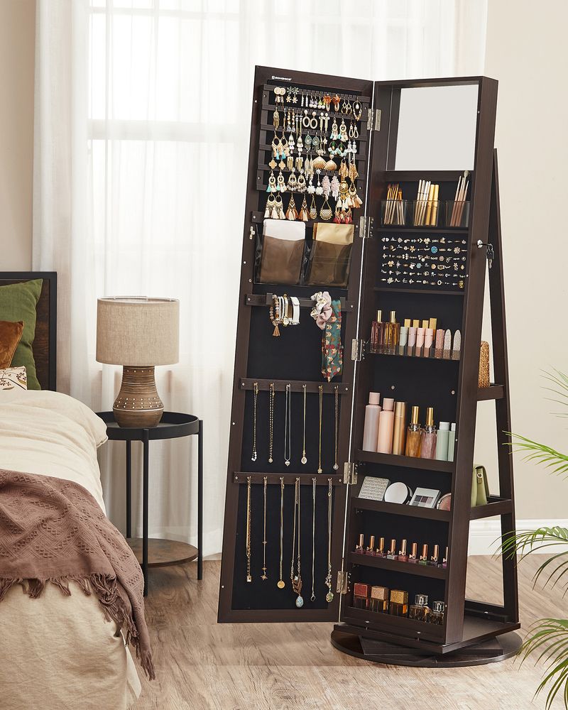 Jewelry Organizer Cabinet - Lockable - Full Length Mirror