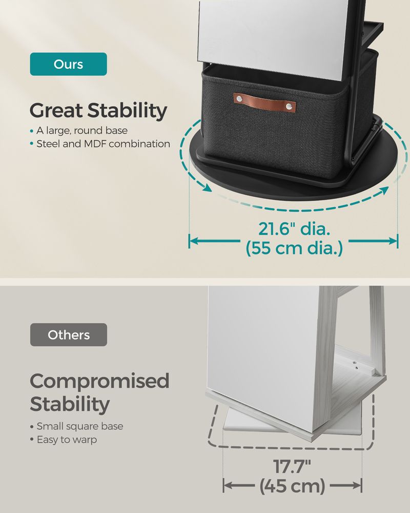 Jewelry Cabinet - 360 Degree Swivel - Mirrored With Lights