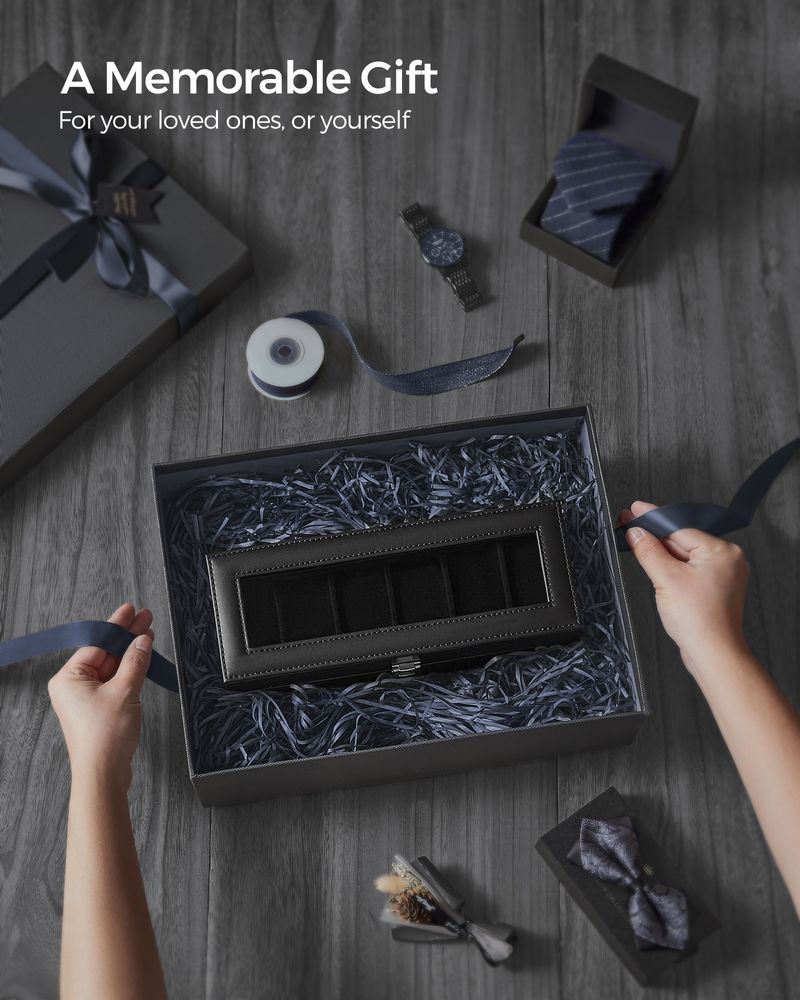 Watch Case Organizer - 6 Or 12 Slot - Large Glass Lid