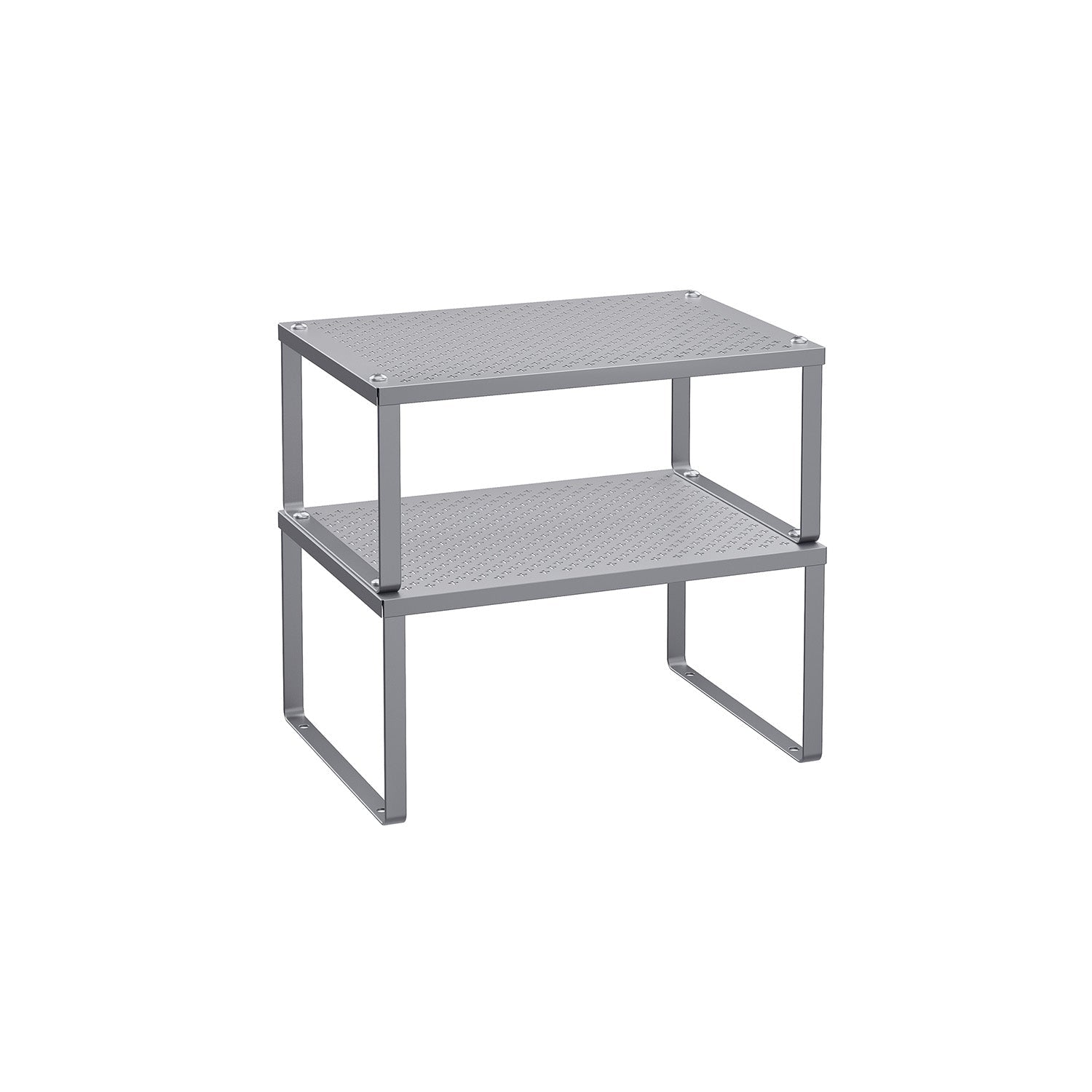 Spice Rack Organizers - Set Of 2 Stackable Metal Cabinet Shelves