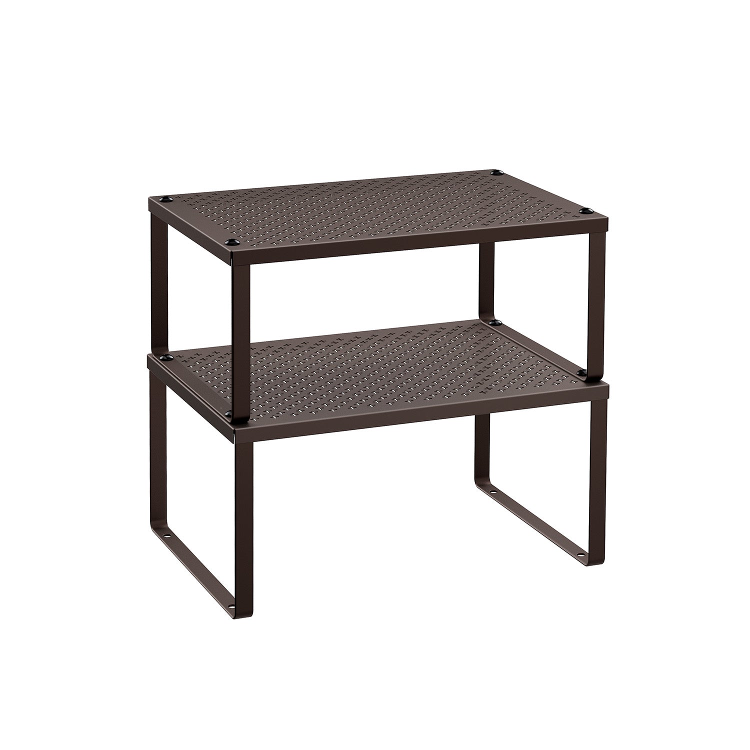 Spice Rack Organizers - Set Of 2 Stackable Metal Cabinet Shelves