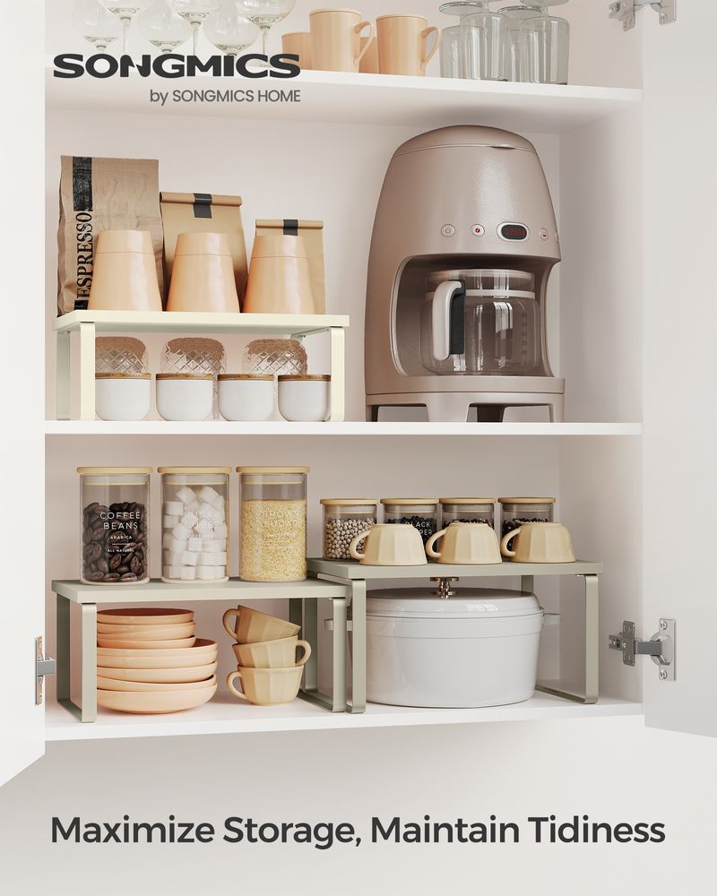 Kitchen Counter Shelves Set of 3 Stackable Organizer Rack