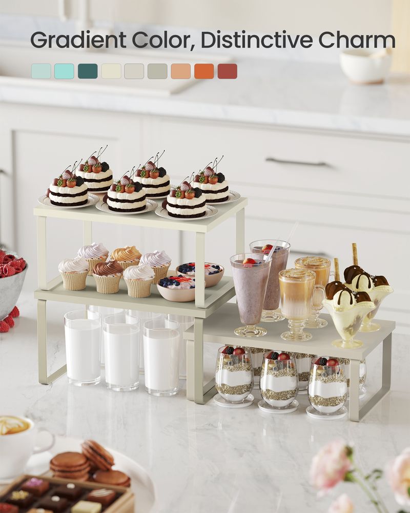 Kitchen Counter Shelves Set of 3 Stackable Organizer Rack