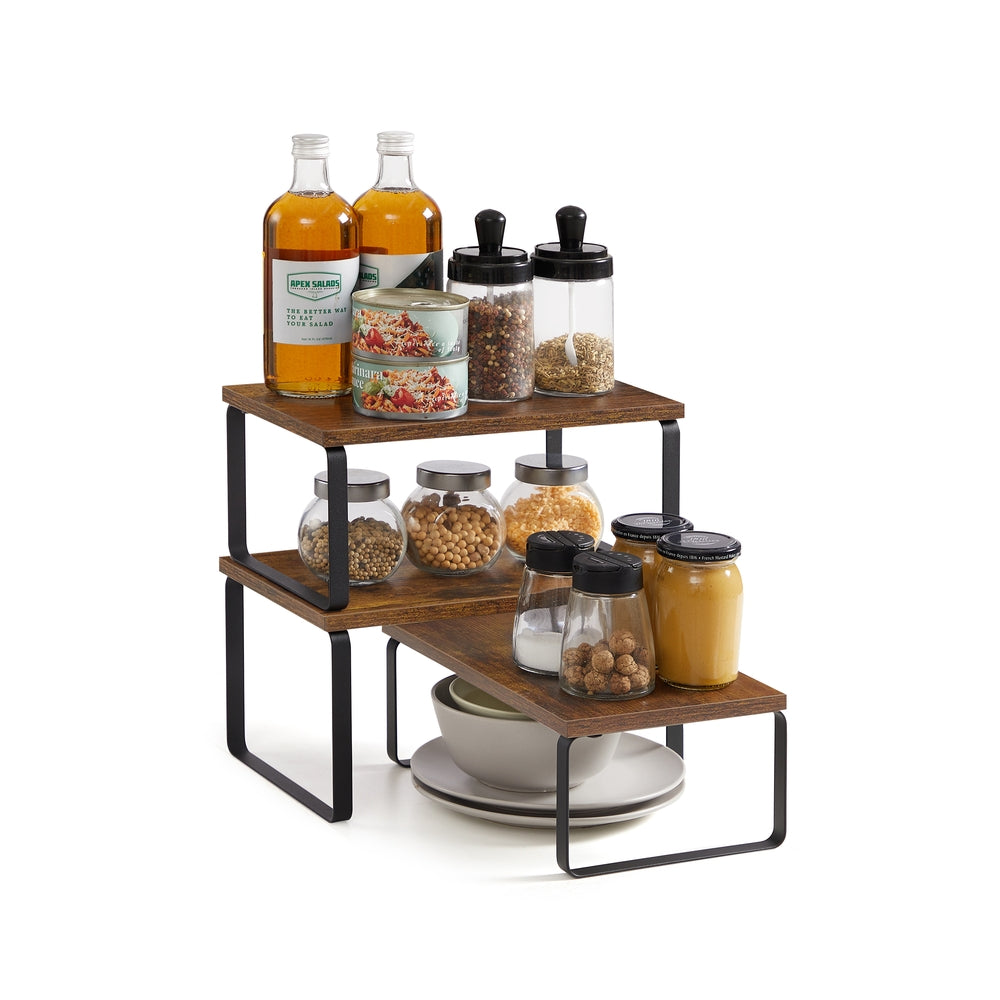 Kitchen Counter Shelves Set of 3 Stackable Organizer Rack