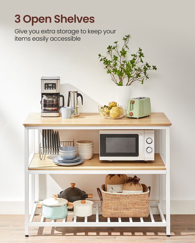 Kitchen Shelf - Large Worktop - Open Storage Shelves