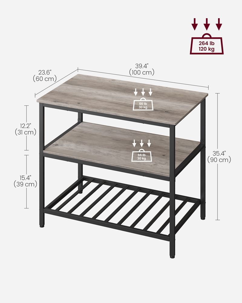 Kitchen Shelf - Large Worktop - Open Storage Shelves