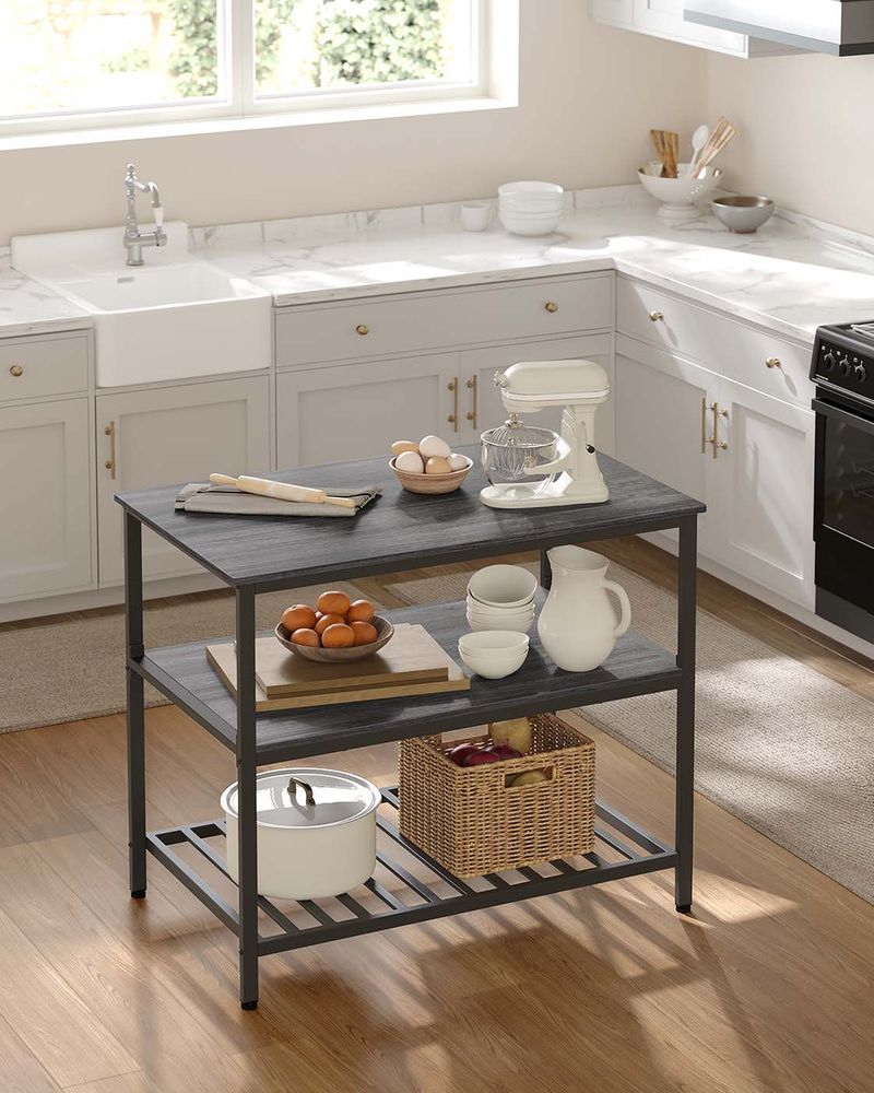 Kitchen Shelf - Large Worktop - Open Storage Shelves