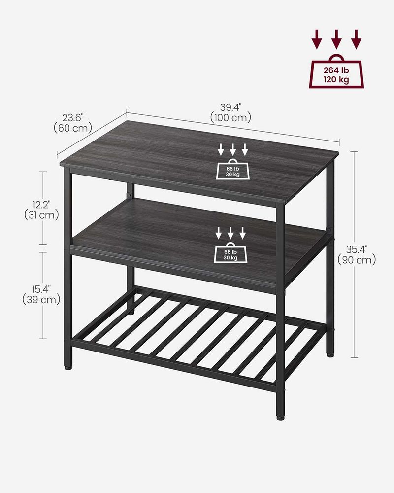Kitchen Shelf - Large Worktop - Open Storage Shelves