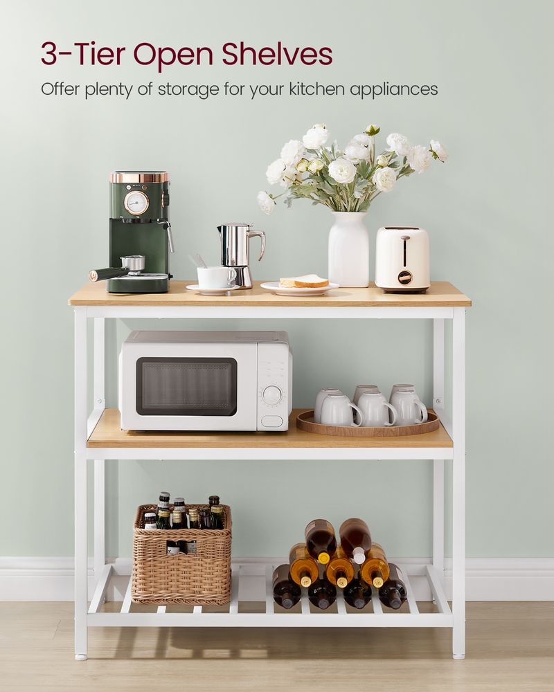 Kitchen Shelf - Large Worktop - Open Storage Shelves