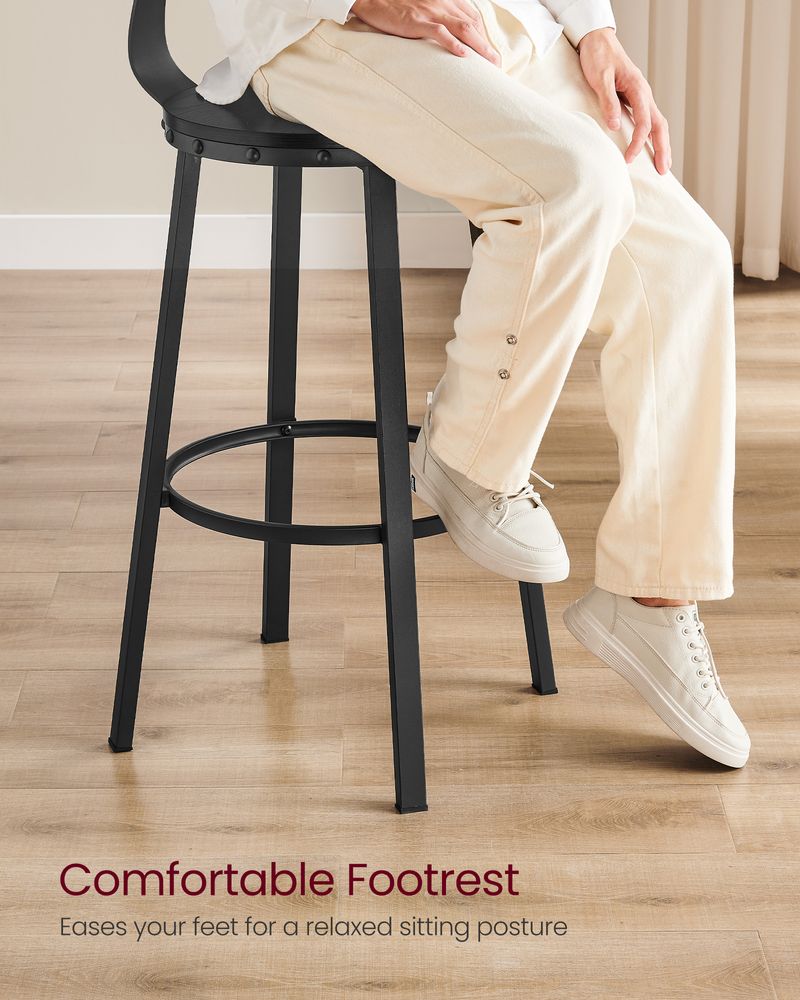 Bar Height Bar Stools - With Back - Set Of 2 - Comfortable