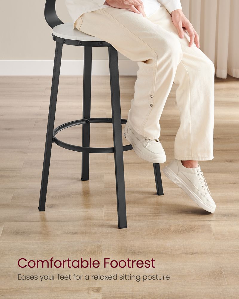 Bar Height Bar Stools - With Back - Set Of 2 - Comfortable