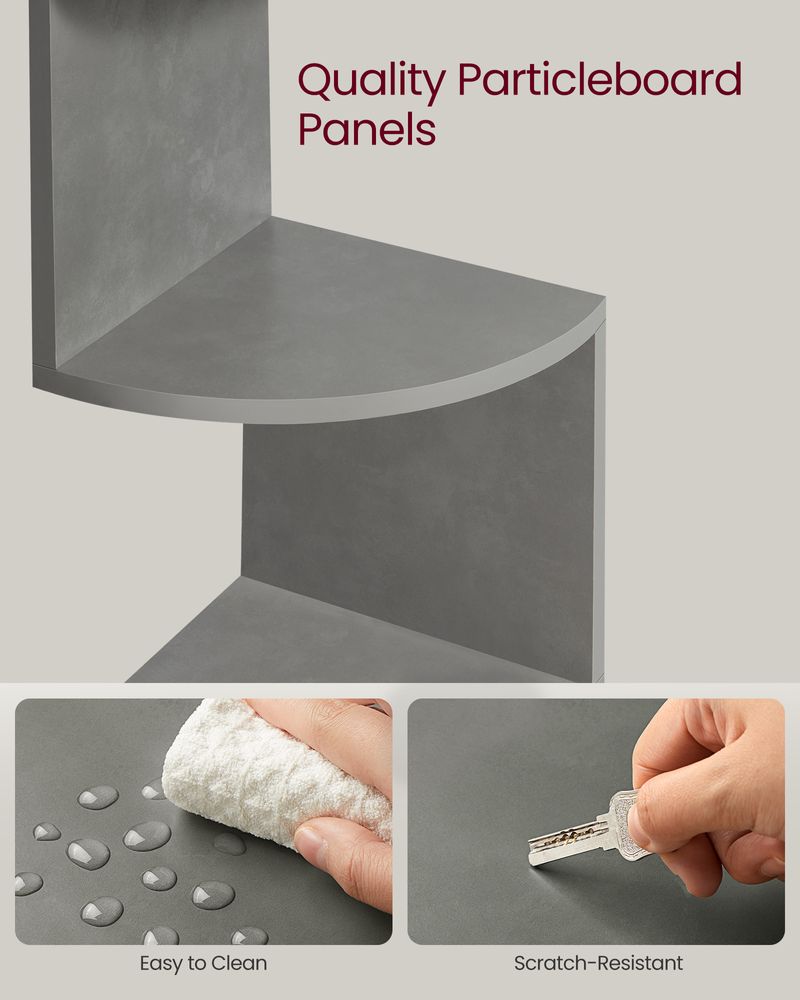 Corner Shelf - 5 Tier Wall Mount - Floating Storage Display