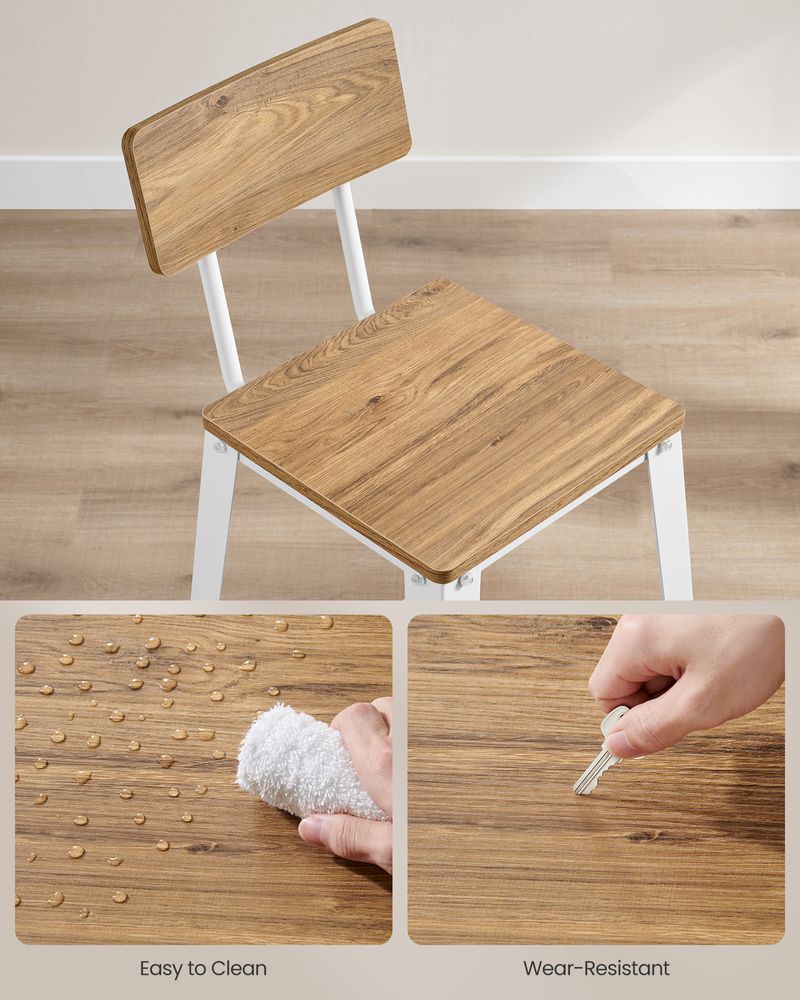 Bar Stools - Tall With Back - Set Of 2 - Industrial Style