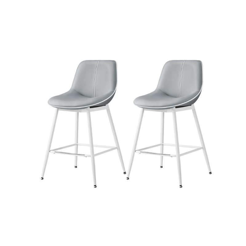 Bar Height Bar Stools Set of 2 – With Backrest – Modern Upholstered Design