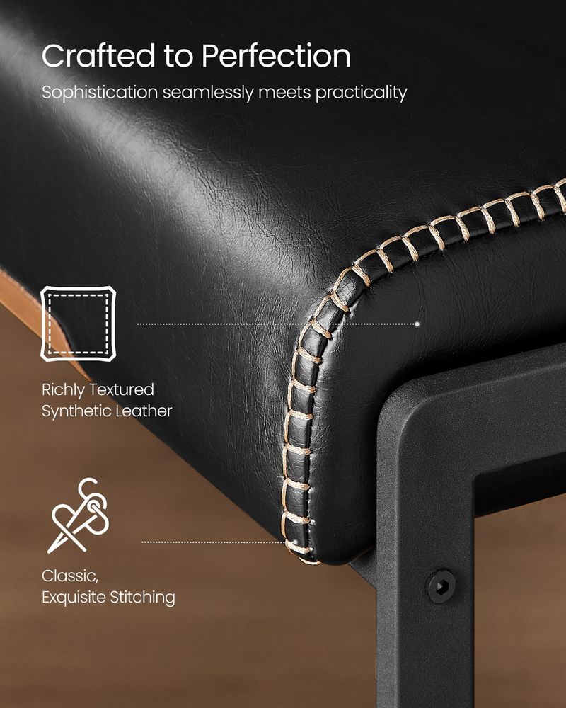 Bar Stools Set of 2 – Counter Height – With Backrest & Storage Pocket