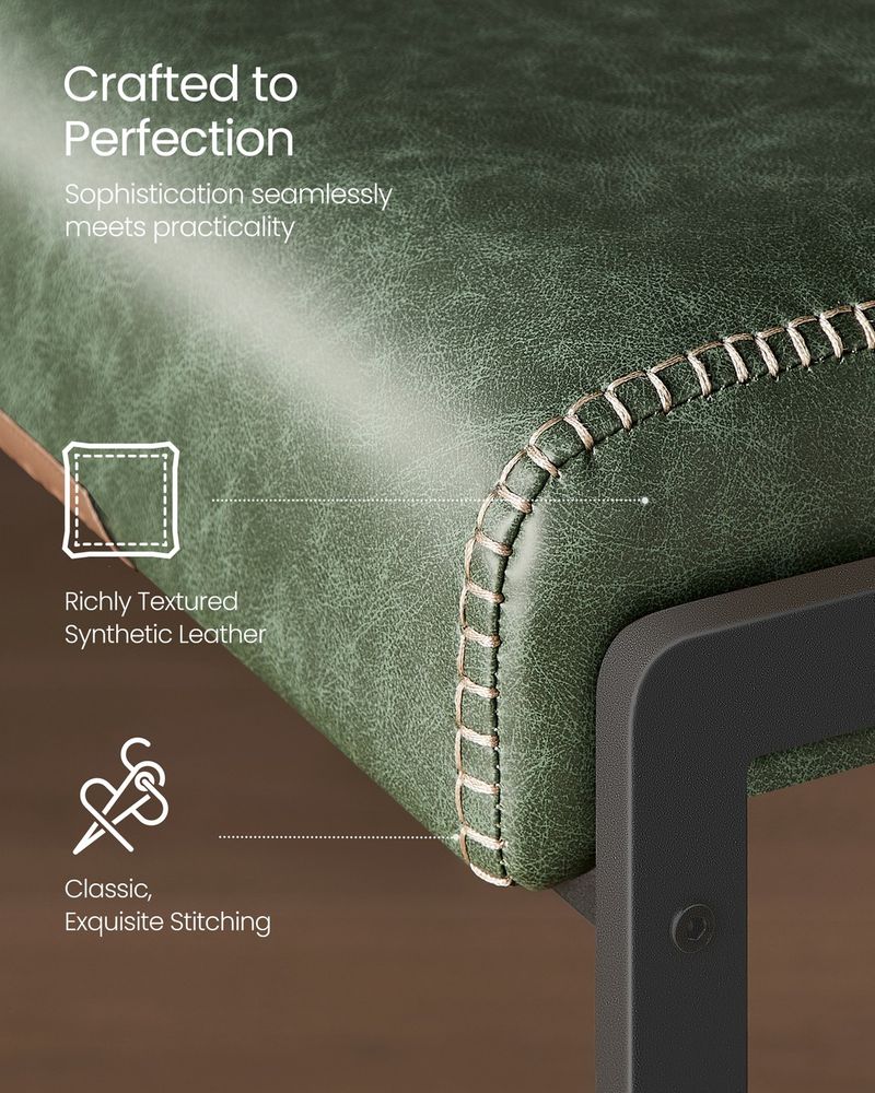 Bar Stools Set of 2 – Counter Height – With Backrest & Storage Pocket