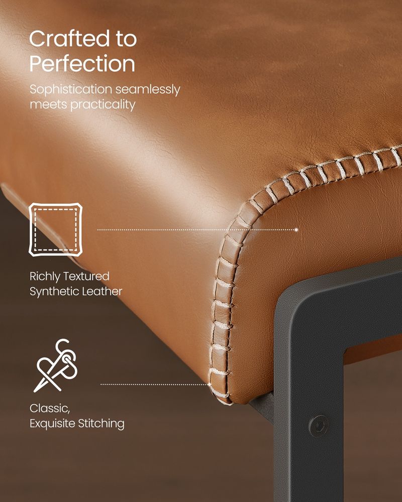 Bar Stools Set of 2 – Counter Height – With Backrest & Storage Pocket