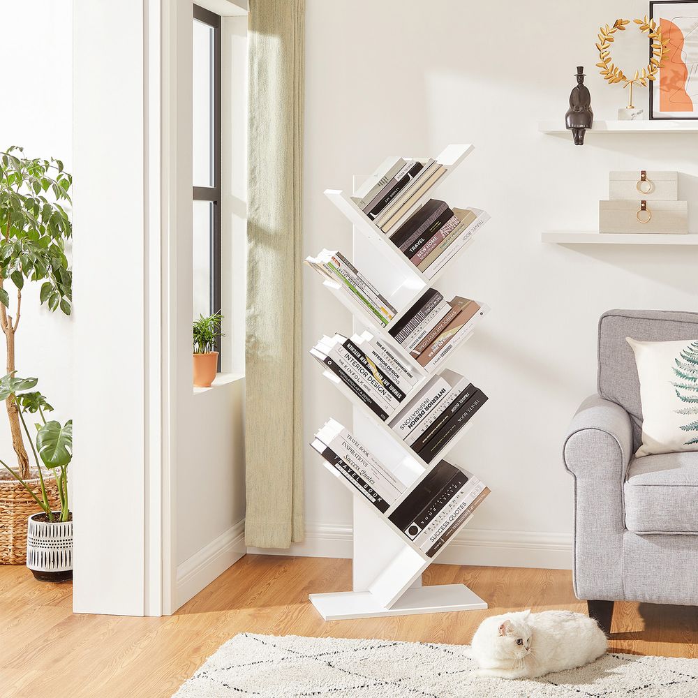 Tree Bookshelf - 9 Tier - Space Saving Corner Bookcase