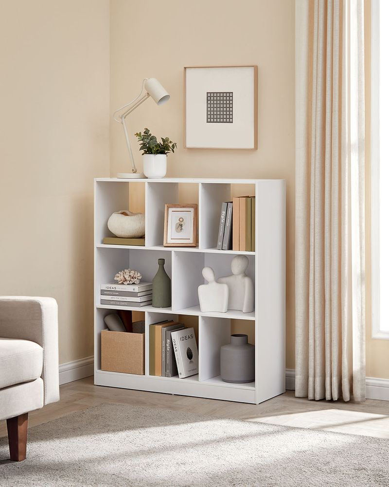 Bookcase - 8 Open Compartments - Versatile Storage Shelf