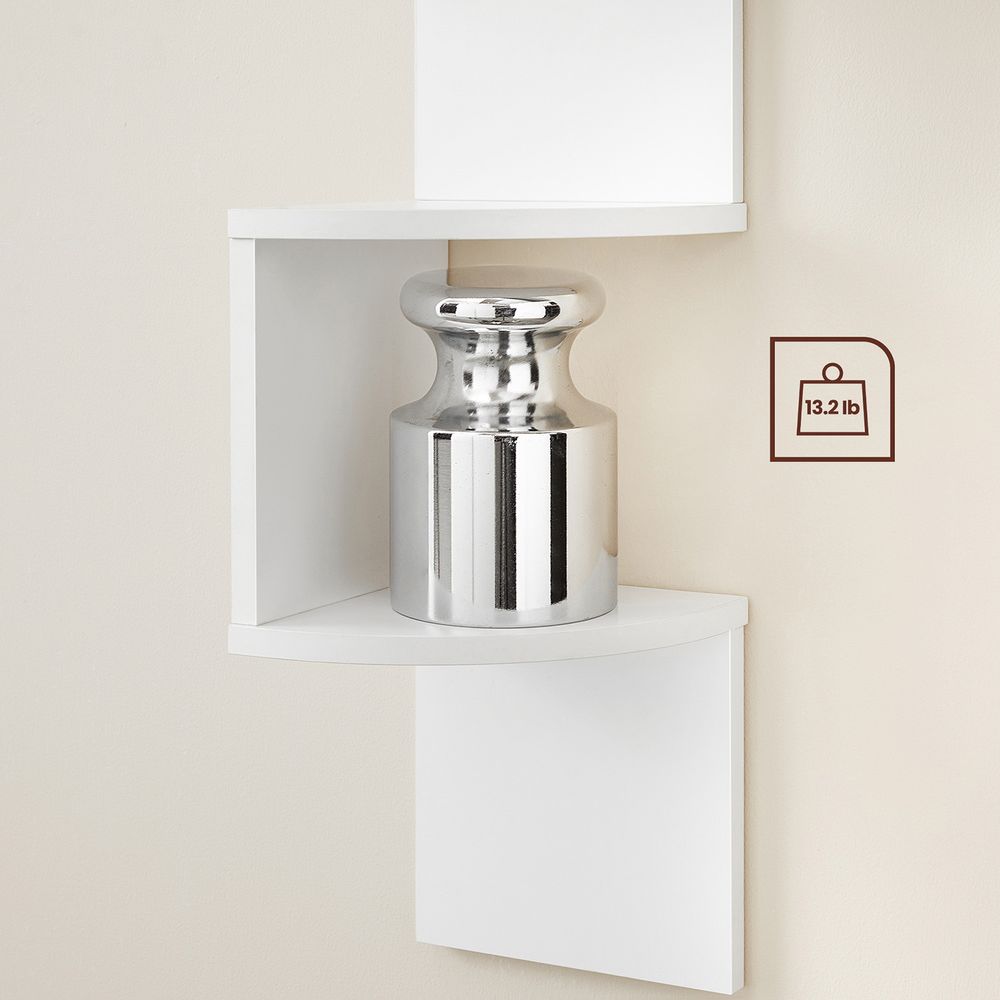 Corner Shelf - 5 Tier Wall Mount - Floating Storage Display