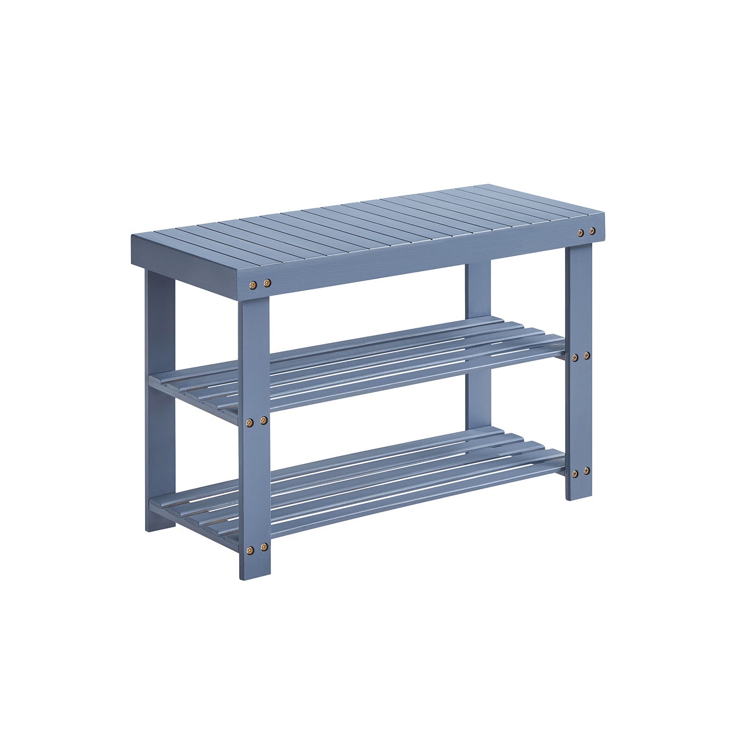 Shoe Rack Bench - 3 Tier Bamboo - Entryway Storage Organizer