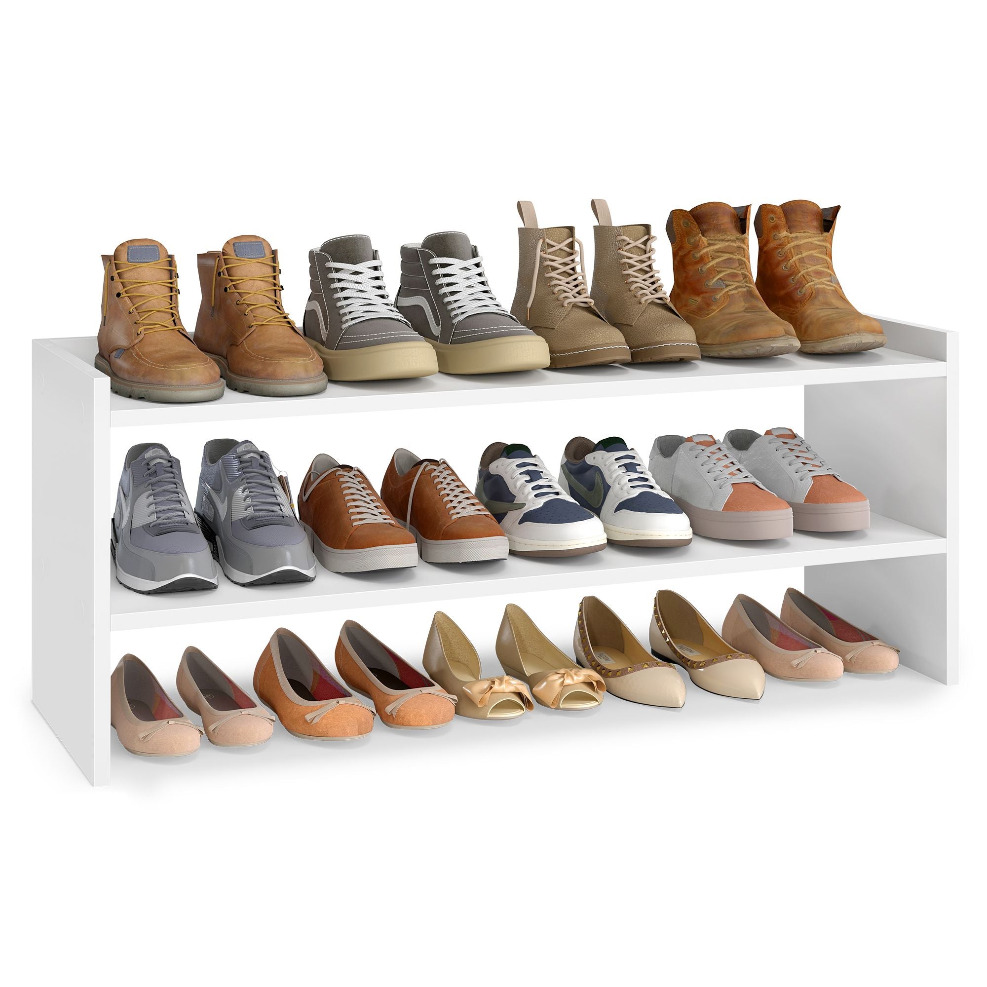 Shoe Rack – Stackable Storage Shelves – Closet & Entryway Organizer