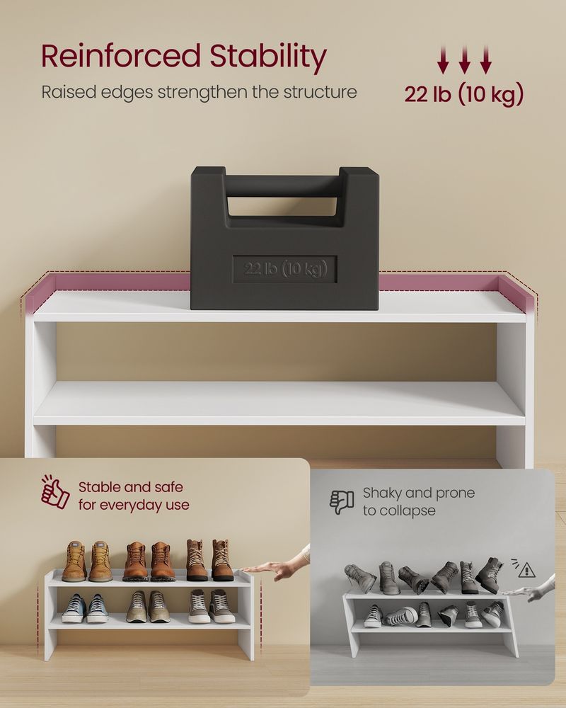 Shoe Rack – Stackable Storage Shelves – Closet & Entryway Organizer