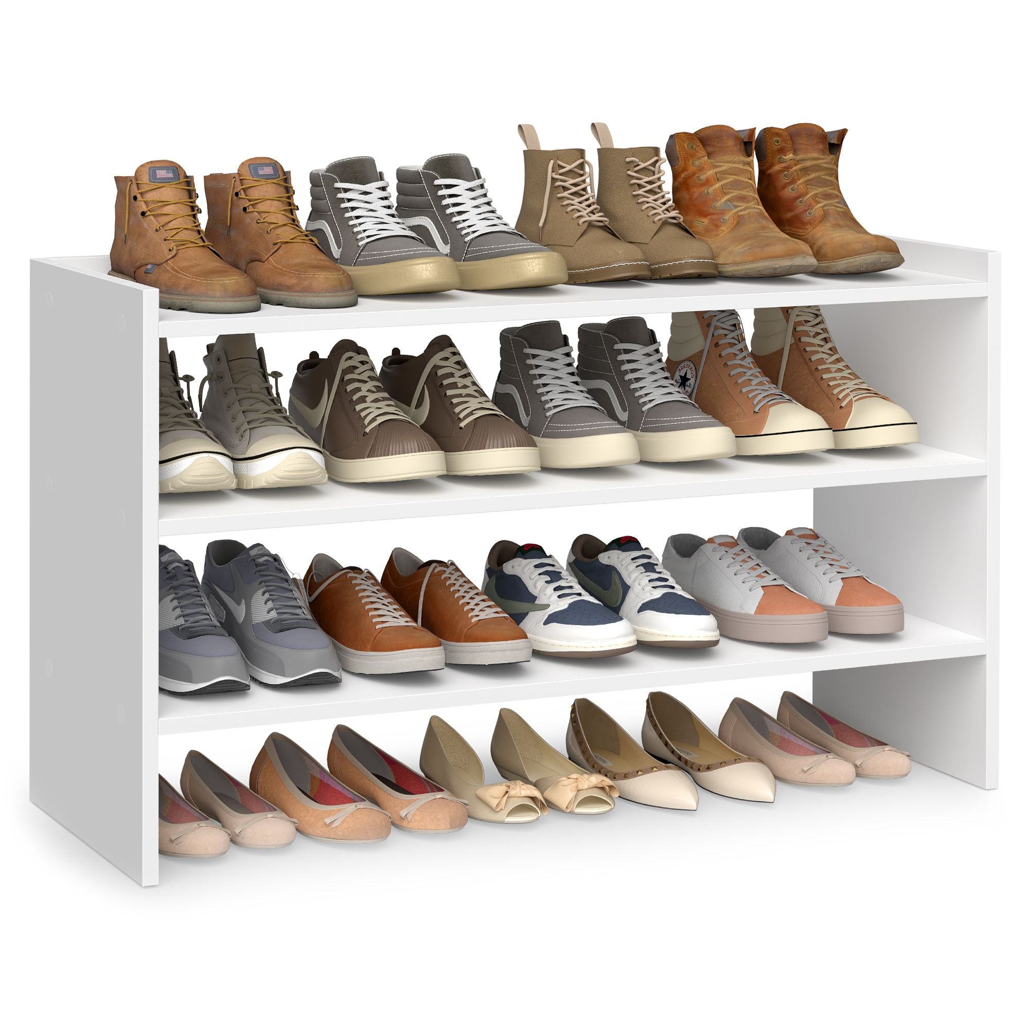 Shoe Rack – Stackable Storage Shelves – Closet & Entryway Organizer