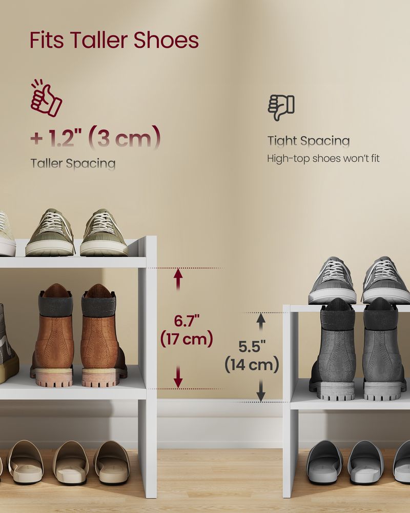 Shoe Rack – Stackable Storage Shelves – Closet & Entryway Organizer