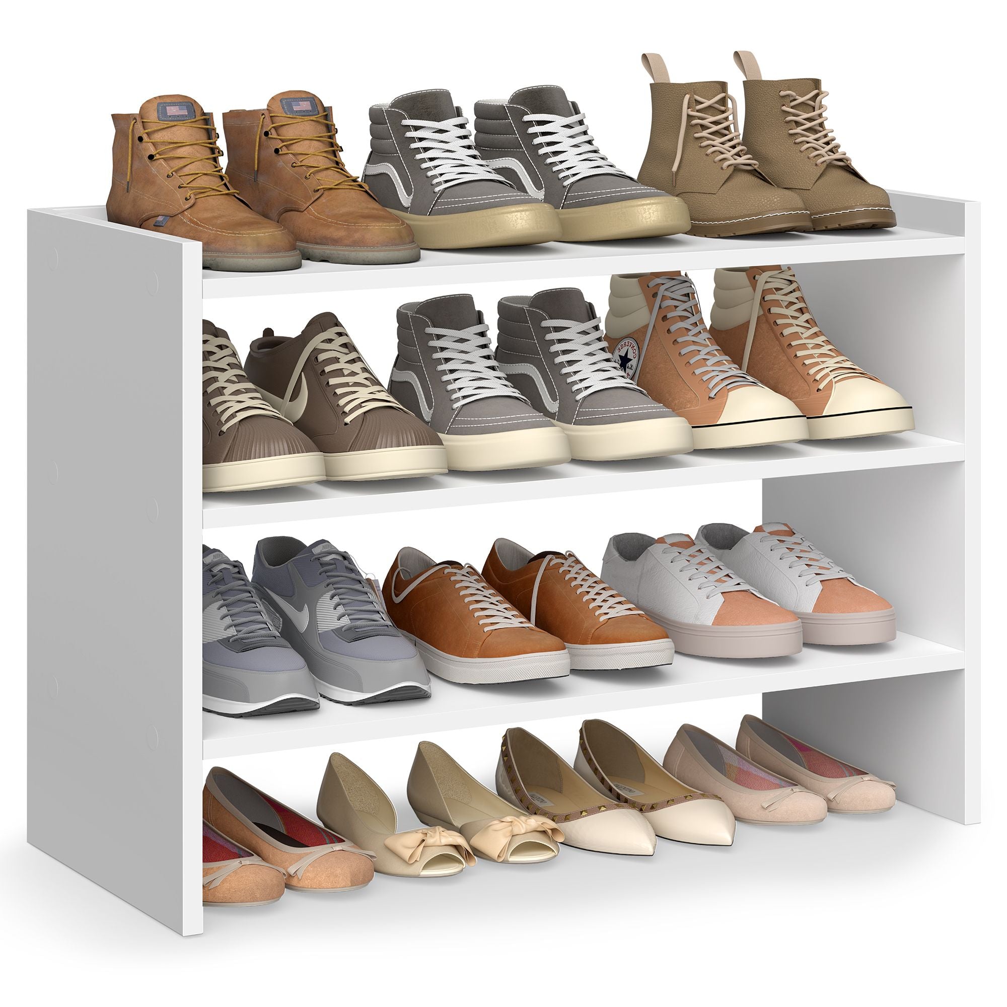 Shoe Rack – Stackable Storage Shelves – Closet & Entryway Organizer