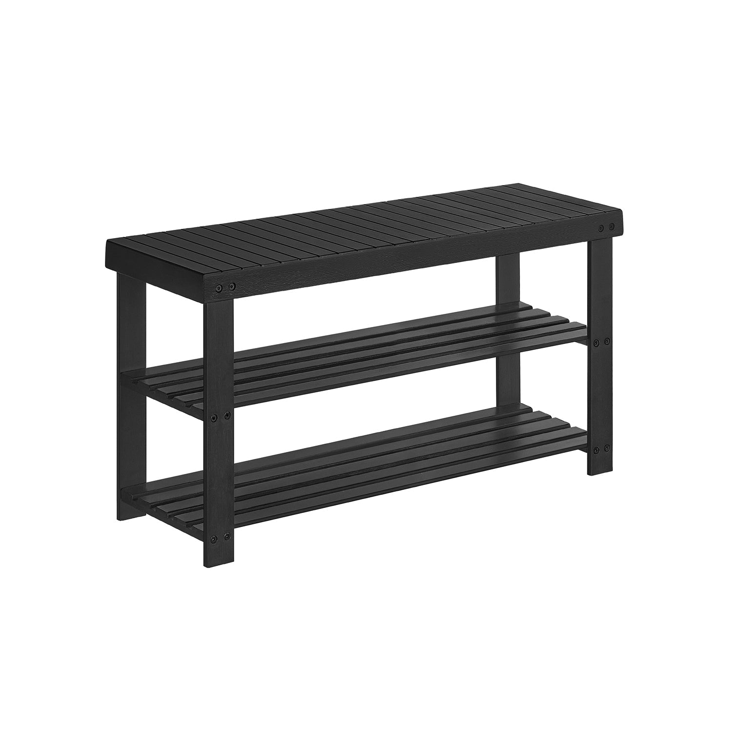 Shoe Rack Bench - 3 Tier Bamboo - Entryway Storage Organizer
