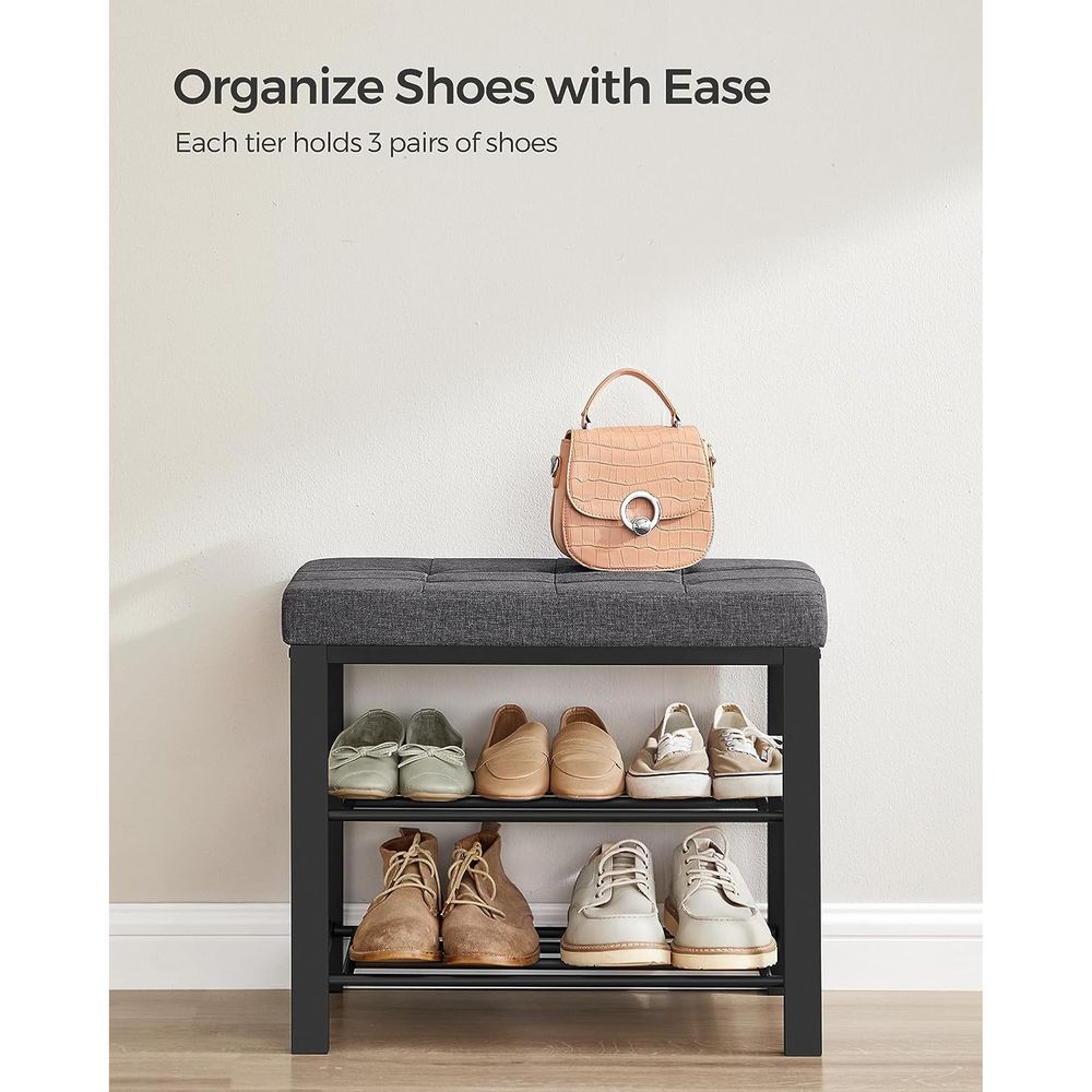 Shoe Bench With Cushion - Entryway Shoe Storage Seating