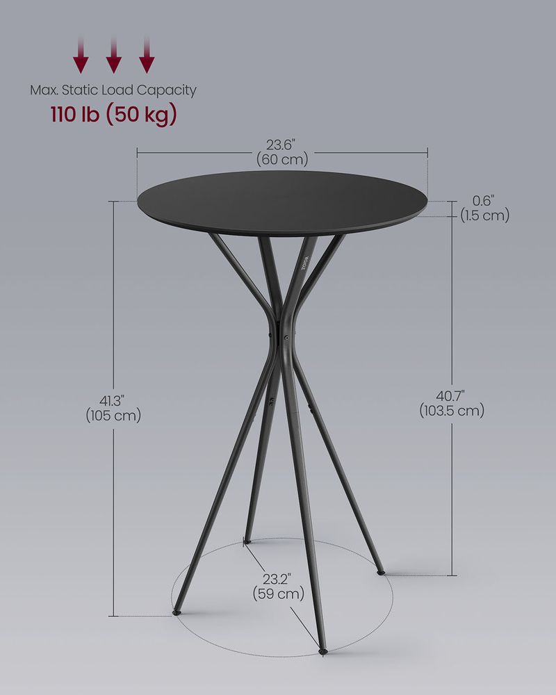 High Pub Table – X-Shaped Legs – Tall Bar Table